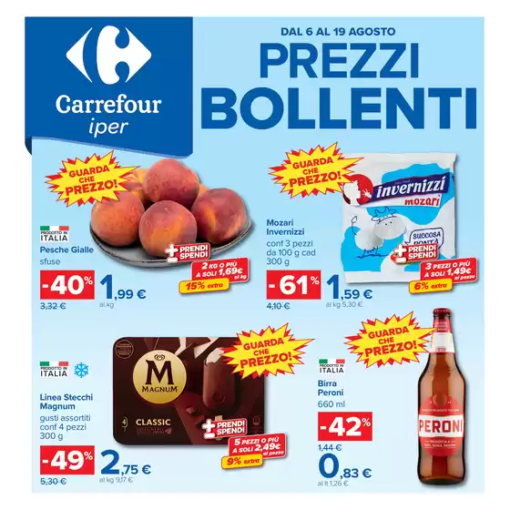 Volantino Carrefour Ipermercati | Prezzi Bollenti | 2026-08-06T00:00:00.000Z - 2026-08-19T00:00:00.000Z