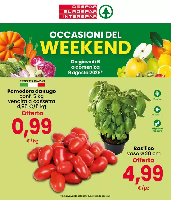 Volantino Eurospar a Morena | Occasioni del weekend | 2026-08-06T00:00:00.000Z - 2026-08-09T00:00:00.000Z