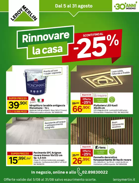 Volantino Leroy Merlin | Rinnovare la casa da Leroy Merlin! | 2026-08-05T00:00:00.000Z - 2026-08-31T00:00:00.000Z
