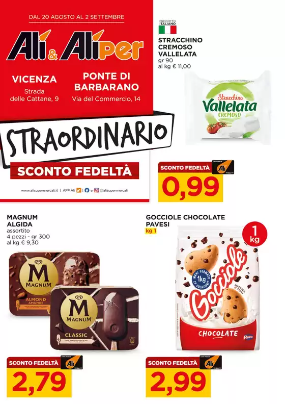 Volantino Alì e Alìper a Dueville | Straordinario sconto fedeltà | 2026-08-20T00:00:00.000Z - 2026-09-02T00:00:00.000Z