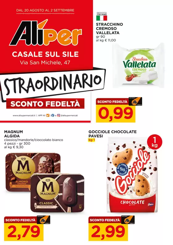 Volantino Alì e Alìper a Zero Branco | Straordinario sconto fedeltà | 2026-08-20T00:00:00.000Z - 2026-09-02T00:00:00.000Z