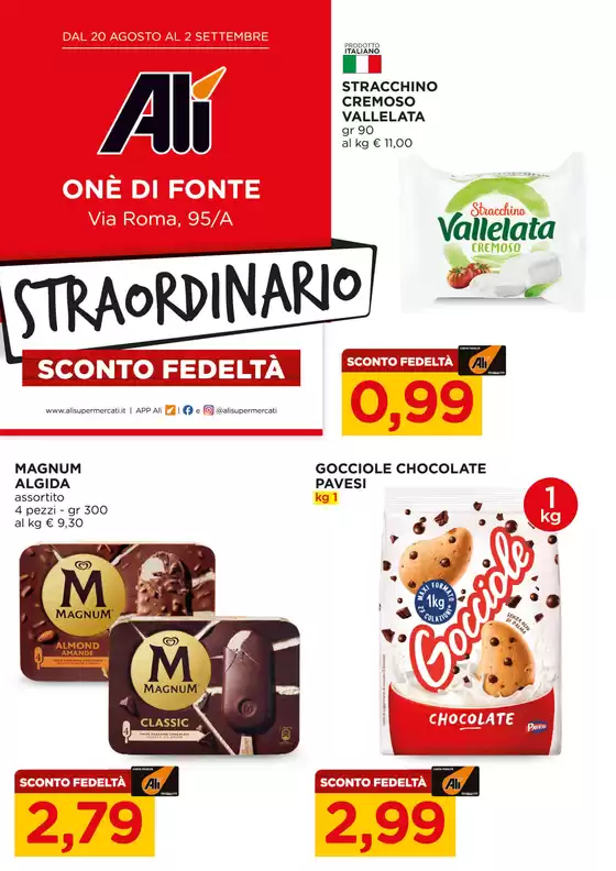 Volantino Alì e Alìper a Tombolo | Straordinario sconto fedeltà | 2026-08-20T00:00:00.000Z - 2026-09-02T00:00:00.000Z
