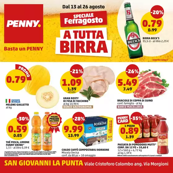 Volantino PENNY a Aci Castello | A tutta birra | 2026-08-13T00:00:00.000Z - 2026-08-26T00:00:00.000Z