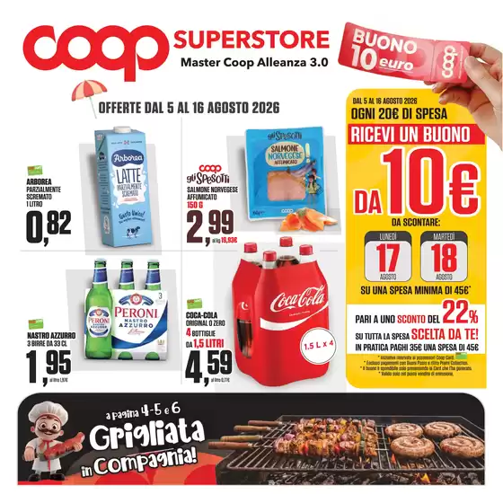 Volantino Superstore Coop | Offerte dal 5 al 16 agosto 2026 | 2026-08-05T00:00:00.000Z - 2026-08-16T00:00:00.000Z