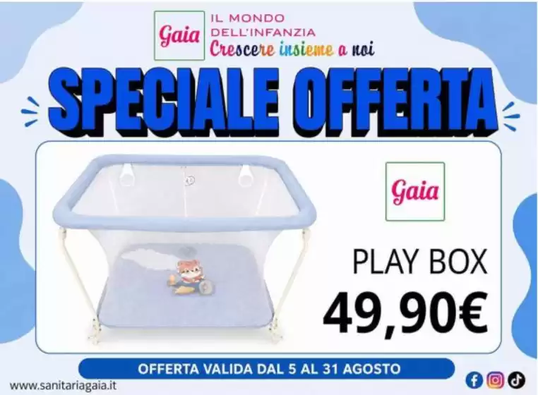Volantino Sanitaria Gaia | Risparmia ora con le nostre offerte | 2026-08-05T00:00:00.000Z - 2026-08-31T00:00:00.000Z