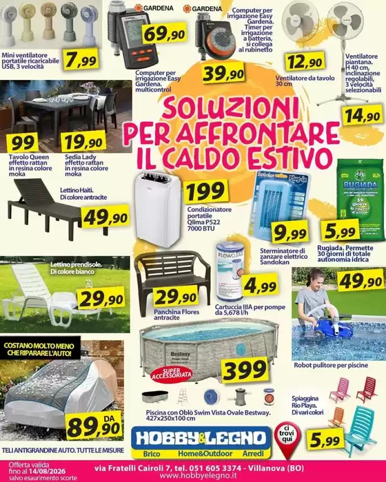 Volantino Hobby & Legno | Soluzioni per affrontare il caldo estivo | 2026-08-06T00:00:00.000Z - 2026-08-14T00:00:00.000Z