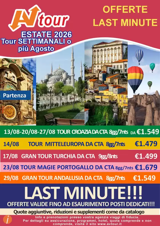 Volantino Av Tour a Bossico | LAST MINUTE tour partenze | 2026-08-13T00:00:00.000Z - 2026-08-29T00:00:00.000Z