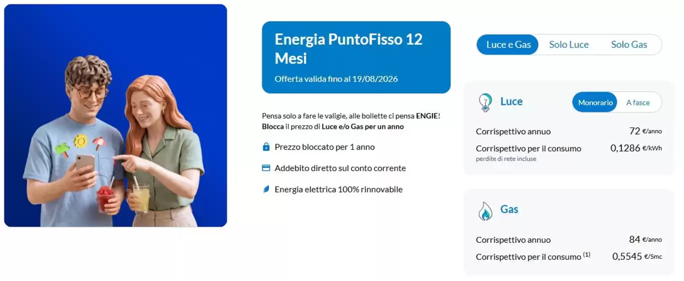 Volantino Engie a Nazzano | Energia PuntoFisso 12 Mesi | 2026-08-06T00:00:00.000Z - 2026-08-19T00:00:00.000Z