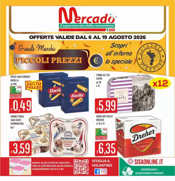 Volantino Mercadò | I nostri migliori affari | 2026-08-06T00:00:00.000Z - 2026-08-19T00:00:00.000Z