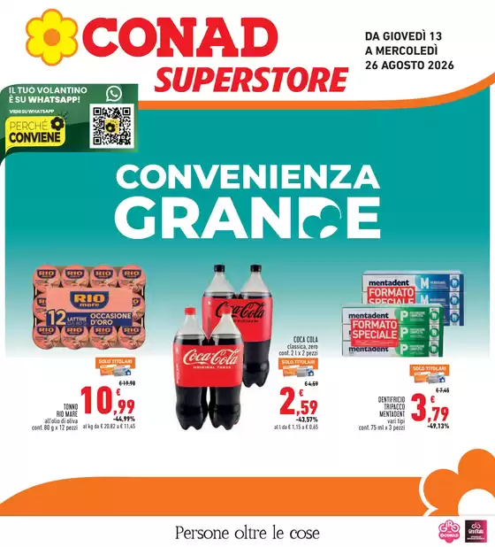 Volantino Conad Superstore a Lagnasco | Convenienza Grande | 2026-08-13T00:00:00.000Z - 2026-08-26T00:00:00.000Z