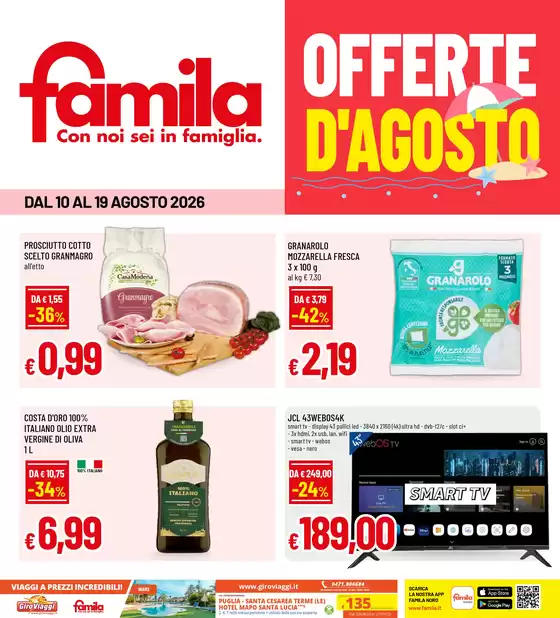 Volantino Famila | Offerte d'agosto | 2026-08-10T00:00:00.000Z - 2026-08-19T00:00:00.000Z