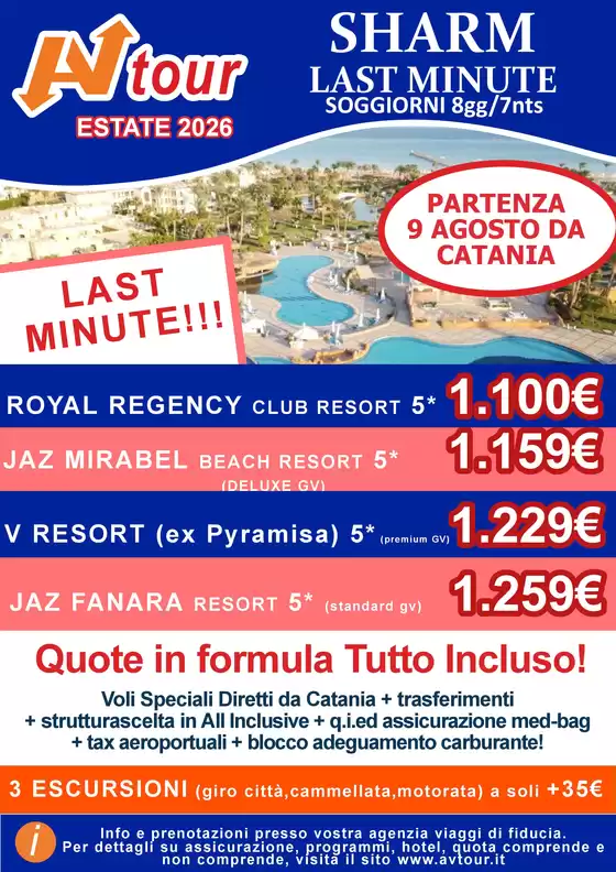 Volantino Av Tour a Minerbio | Last minute 9 agosto | 2026-08-09T00:00:00.000Z - 2026-08-09T00:00:00.000Z