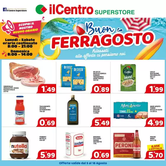 Volantino Il Centro Superstore | Buon ferragosto | 2026-08-05T00:00:00.000Z - 2026-08-18T00:00:00.000Z