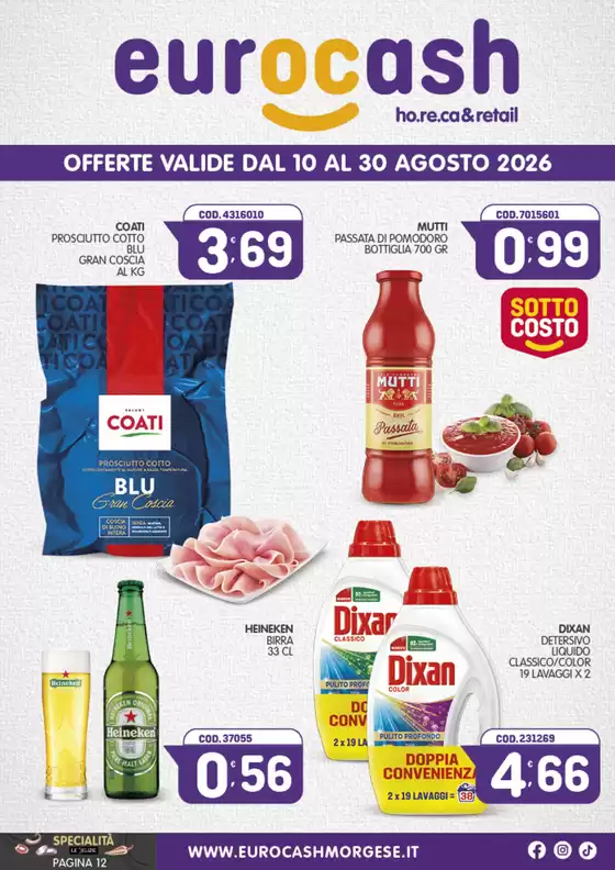 Volantino Eurocash Morgese | Offerte valide dal 10 al 30 agosto | 2026-08-10T00:00:00.000Z - 2026-08-30T00:00:00.000Z