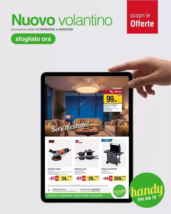 Volantino Handy fai da te | Scopri le offerte | 2026-08-08T00:00:00.000Z - 2026-09-06T00:00:00.000Z