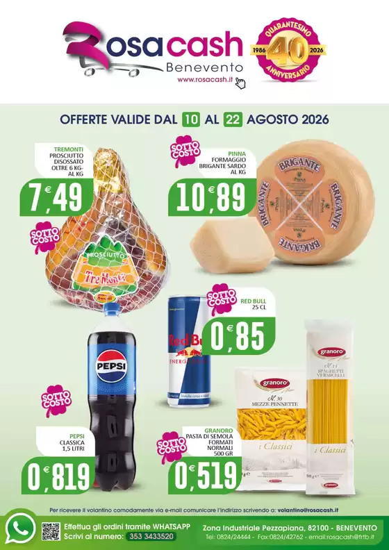 Volantino Rosa Cash | Offerte Valide dal 10 agosto al 22 | 2026-08-10T00:00:00.000Z - 2026-08-22T00:00:00.000Z