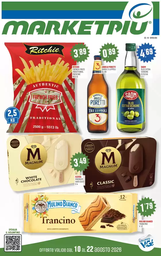 Volantino Marketpiù | Offerte valide dal 10 al 22 agosto | 2026-08-10T00:00:00.000Z - 2026-08-22T00:00:00.000Z
