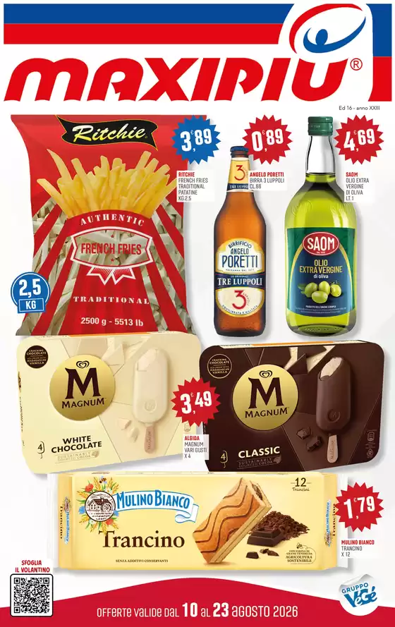 Volantino Maxipiù | Offerte valide dal 10 al 23 agosto | 2026-08-10T00:00:00.000Z - 2026-08-23T00:00:00.000Z