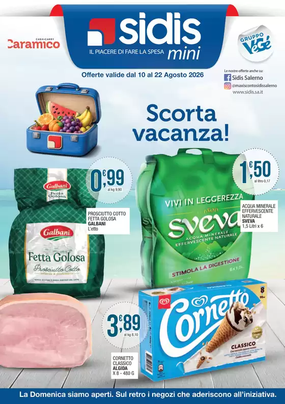Volantino Sidis | Scorta vacanza! | 2026-08-10T00:00:00.000Z - 2026-08-22T00:00:00.000Z