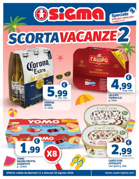 Volantino Sigma a Colliano | Scorta vancenze | 2026-08-11T00:00:00.000Z - 2026-08-20T00:00:00.000Z