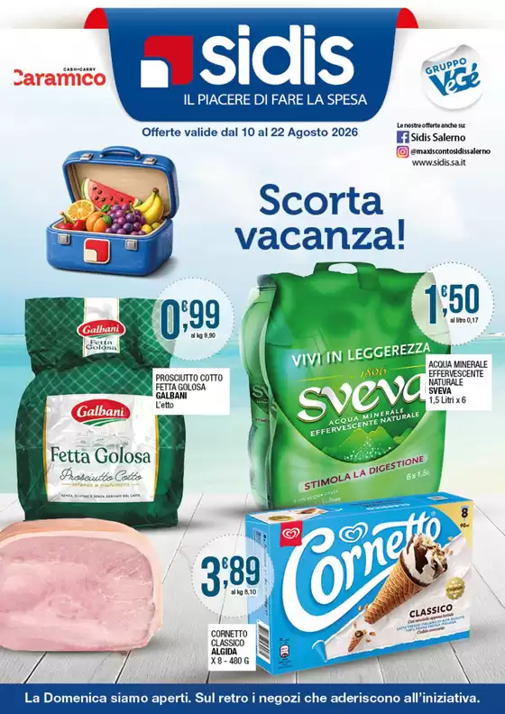 Volantino Sidis | Scorta vacanza! | 2026-08-10T00:00:00.000Z - 2026-08-22T00:00:00.000Z