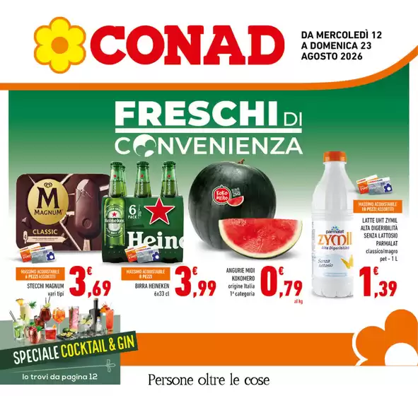 Volantino Conad a Gaeta | FRESCHI di Convenienza | 2026-08-12T00:00:00.000Z - 2026-08-23T00:00:00.000Z