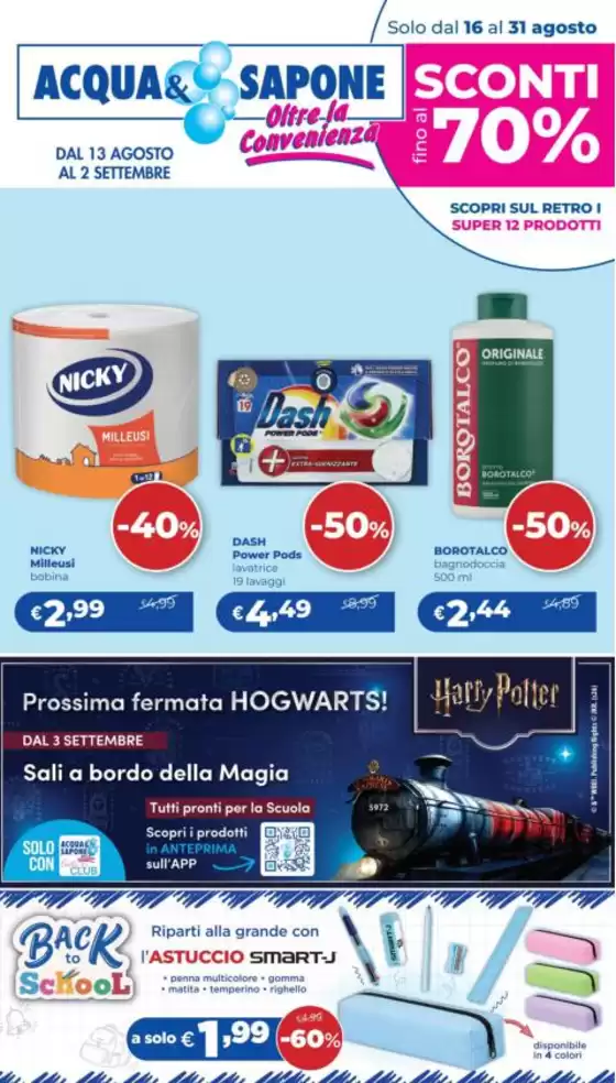 Volantino Acqua & Sapone | Sconti fino al 70% | 2026-08-13T00:00:00.000Z - 2026-09-02T00:00:00.000Z