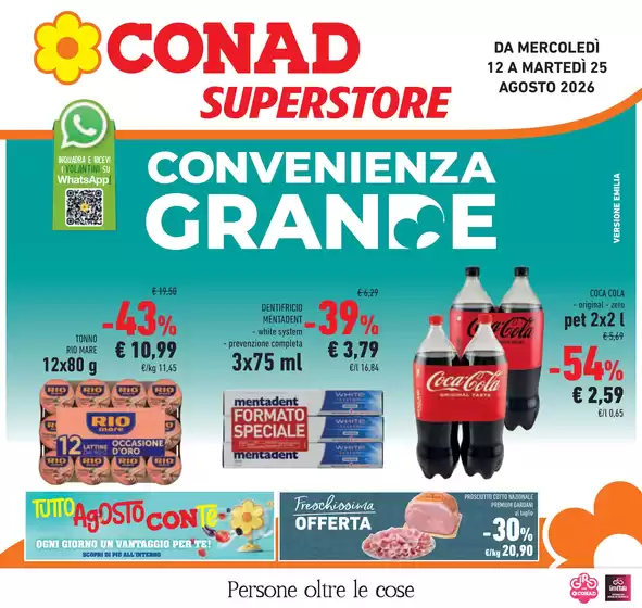 Volantino Conad Superstore a Felino | Convenienza grande | 2026-08-12T00:00:00.000Z - 2026-08-25T00:00:00.000Z