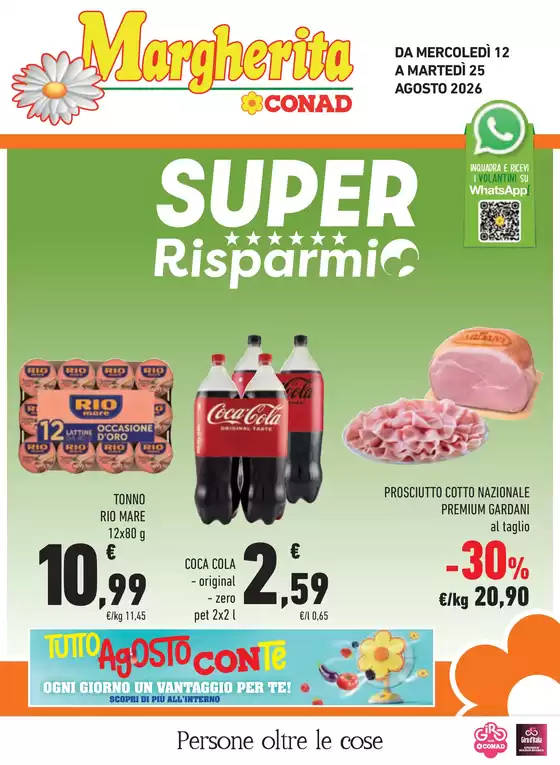 Volantino Margherita Conad a Villongo | Super risparmio | 2026-08-12T00:00:00.000Z - 2026-08-25T00:00:00.000Z
