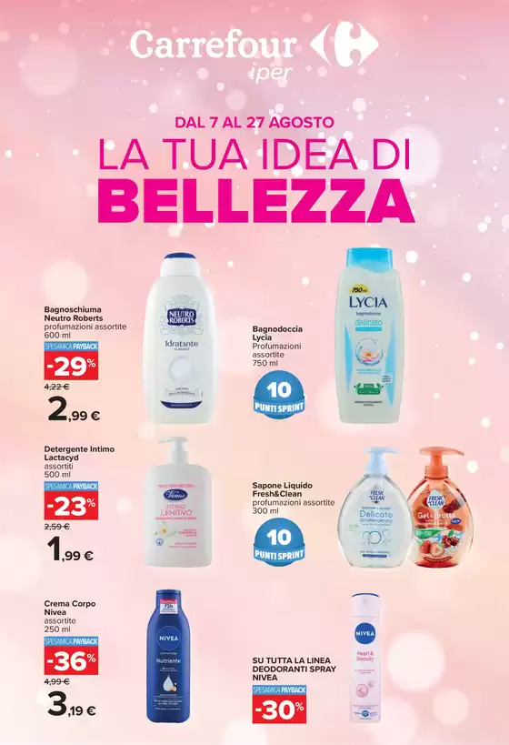 Volantino Carrefour Ipermercati a Taggia | La tua idea di bellezza | 2026-08-07T00:00:00.000Z - 2026-08-27T00:00:00.000Z