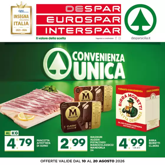 Volantino Despar a Fiumefreddo di Sicilia | Convenienza Unica | 2026-08-10T00:00:00.000Z - 2026-08-20T00:00:00.000Z