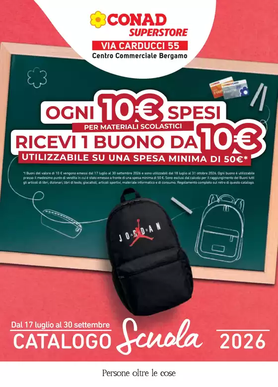 Volantino Conad Superstore a Montanaso Lombardo | Catalogo scuola | 2026-07-17T00:00:00.000Z - 2026-09-30T00:00:00.000Z