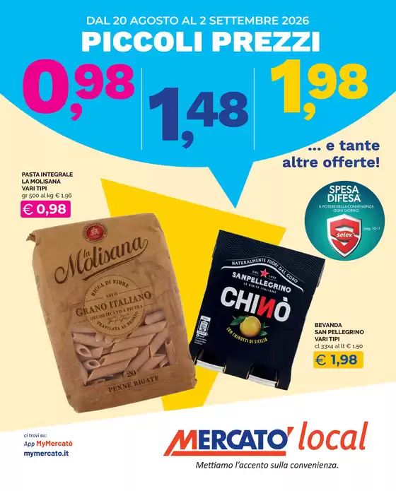 Volantino Mercatò Local | Piccoli prezzi | 2026-08-20T00:00:00.000Z - 2026-09-02T00:00:00.000Z