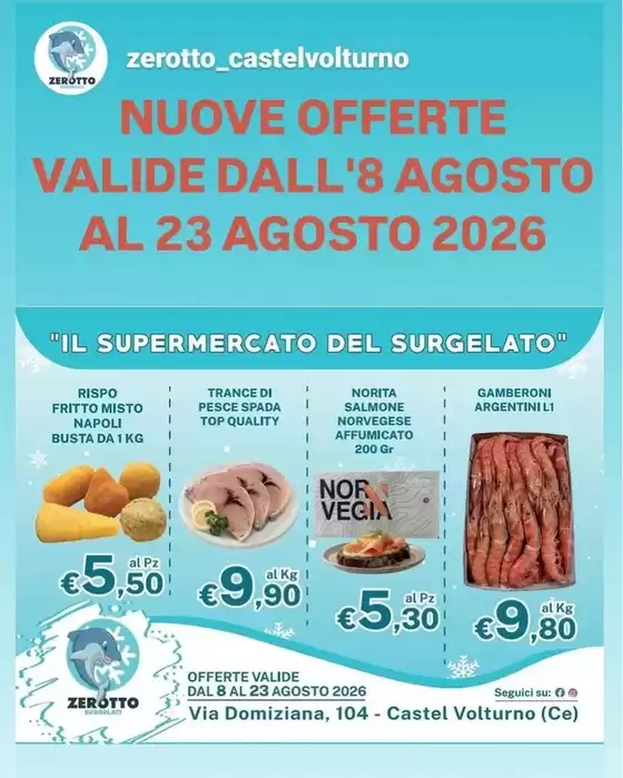 Volantino Zerotto Surgelati a Lecce | Nuove Offerte | 2026-08-08T00:00:00.000Z - 2026-08-23T00:00:00.000Z
