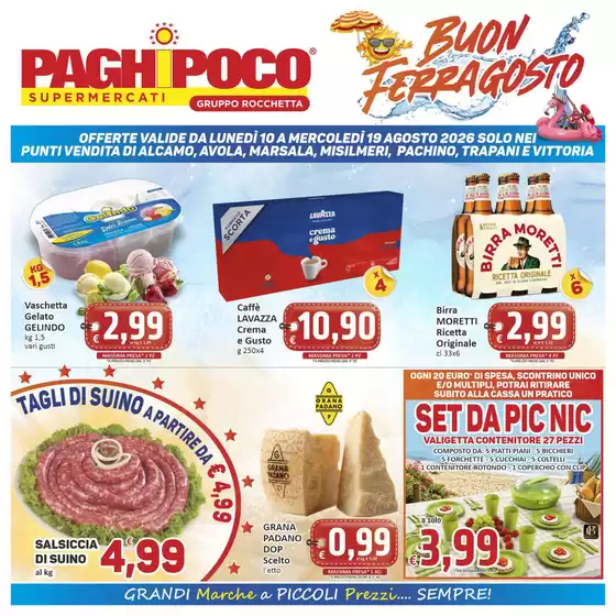 Volantino PaghiPoco a Lecce | Buon ferragosto | 2026-08-11T00:00:00.000Z - 2026-08-19T00:00:00.000Z