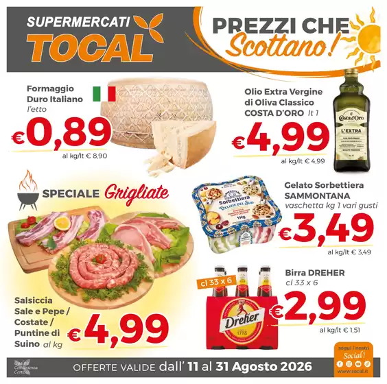Volantino Tocal  | Prezzi che scottano! | 2026-08-11T00:00:00.000Z - 2026-08-31T00:00:00.000Z
