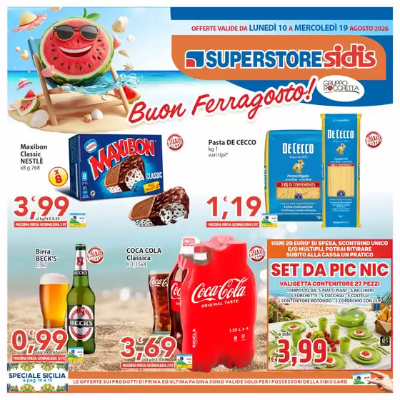 Volantino Sidis a Bacoli | Buon ferragosto! | 2026-08-10T00:00:00.000Z - 2026-08-19T00:00:00.000Z