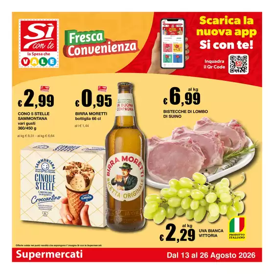 Volantino Si con te supermercati a Milano | Fresca Convenienza | 2026-08-13T00:00:00.000Z - 2026-08-26T00:00:00.000Z
