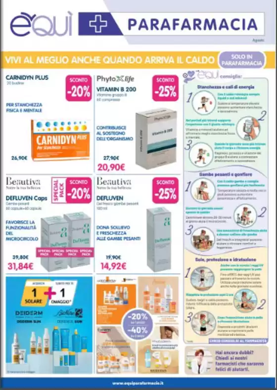 Volantino É Qui Parafarmacie | Agosto | 2026-08-11T00:00:00.000Z - 2026-08-31T00:00:00.000Z