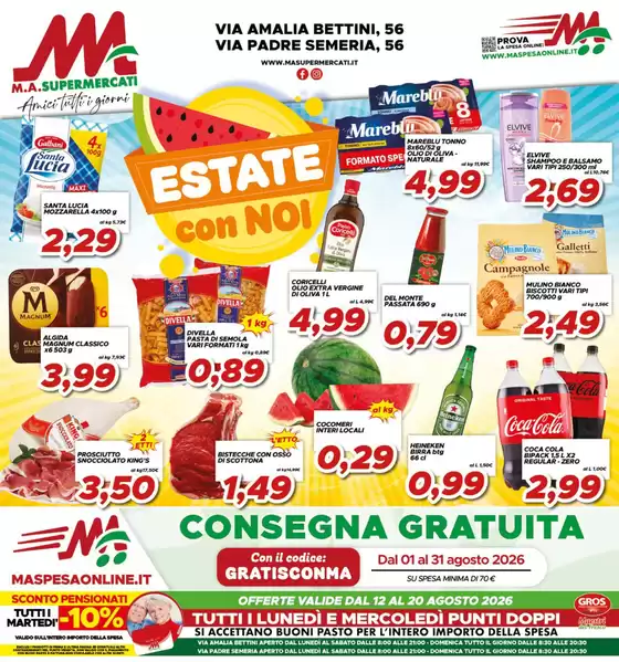 Volantino MA Supermercati a Roma | Estate con noi | 2026-08-12T00:00:00.000Z - 2026-08-20T00:00:00.000Z