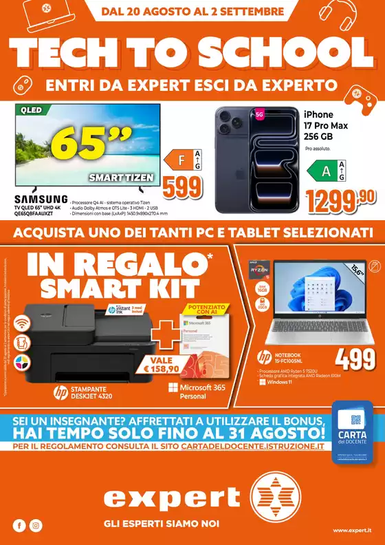 Volantino Expert a Dossobuono | Tech to School | 2026-08-20T00:00:00.000Z - 2026-09-02T00:00:00.000Z