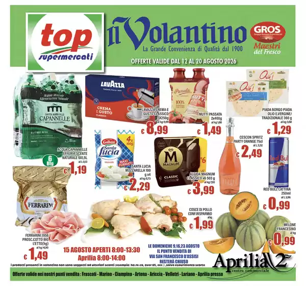 Volantino Top Supermercati | Il volantino | 2026-08-12T00:00:00.000Z - 2026-08-20T00:00:00.000Z