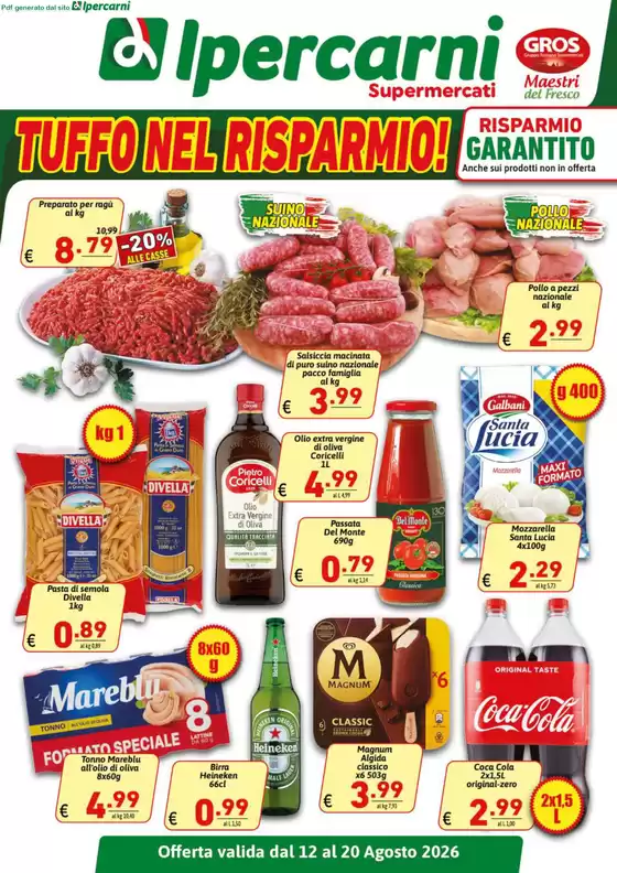 Volantino Ipercarni a Mendicino | Tuffo nel risparmio! | 2026-08-12T00:00:00.000Z - 2026-08-20T00:00:00.000Z