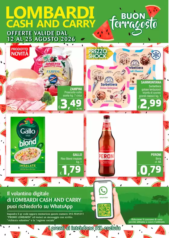 Volantino Lombardi Cash and Carry a Cucciago | Buon Ferragosto | 2026-08-12T00:00:00.000Z - 2026-08-25T00:00:00.000Z