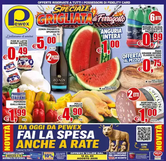 Volantino Pewex a Mirano | Speciale grigliata di ferragosto | 2026-08-12T00:00:00.000Z - 2026-08-20T00:00:00.000Z