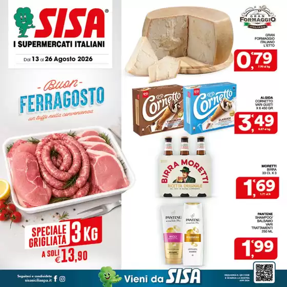 Volantino Sisa | Buon ferragosto | 2026-08-13T00:00:00.000Z - 2026-08-26T00:00:00.000Z