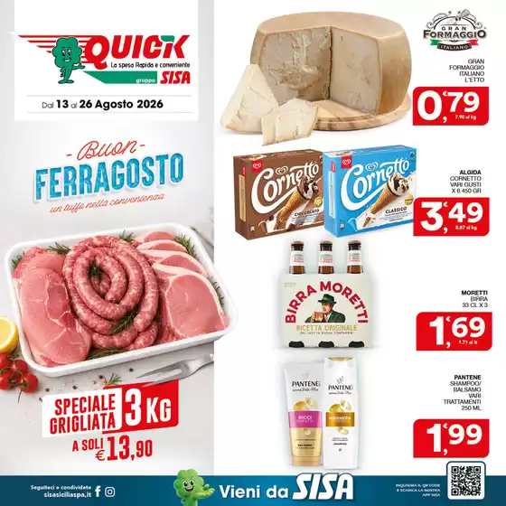 Volantino Quick Sisa | Buon Ferragosto | 2026-08-13T00:00:00.000Z - 2026-08-26T00:00:00.000Z