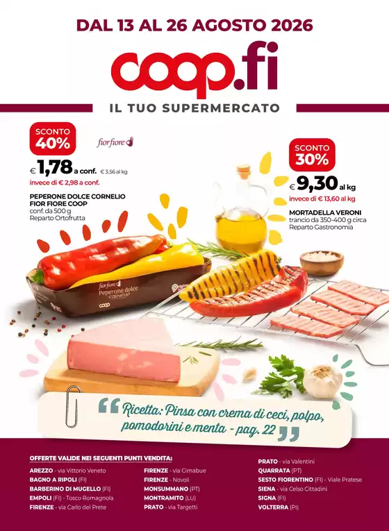 Volantino Coop a Carmignano | Dal 13 al 26 agosto 2026 | 2026-08-13T00:00:00.000Z - 2026-08-26T00:00:00.000Z