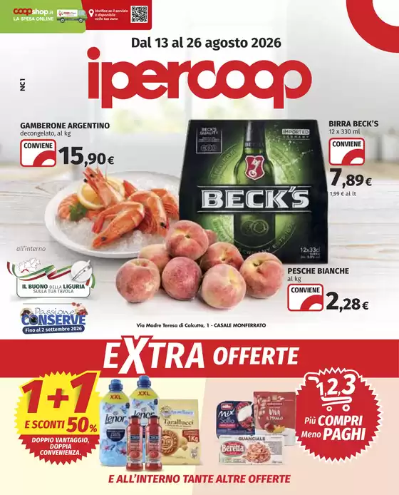 Volantino Ipercoop a Casale Monferrato | Extra offerte | 2026-08-13T00:00:00.000Z - 2026-08-26T00:00:00.000Z