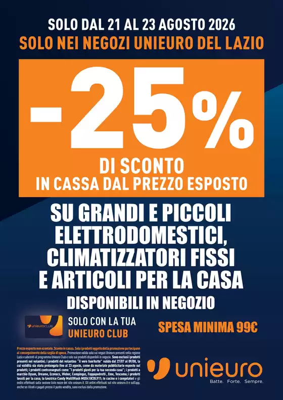 Volantino Unieuro a San Giovanni Lupatoto | Sconti da Unieuro! | 2026-08-21T00:00:00.000Z - 2026-08-23T00:00:00.000Z